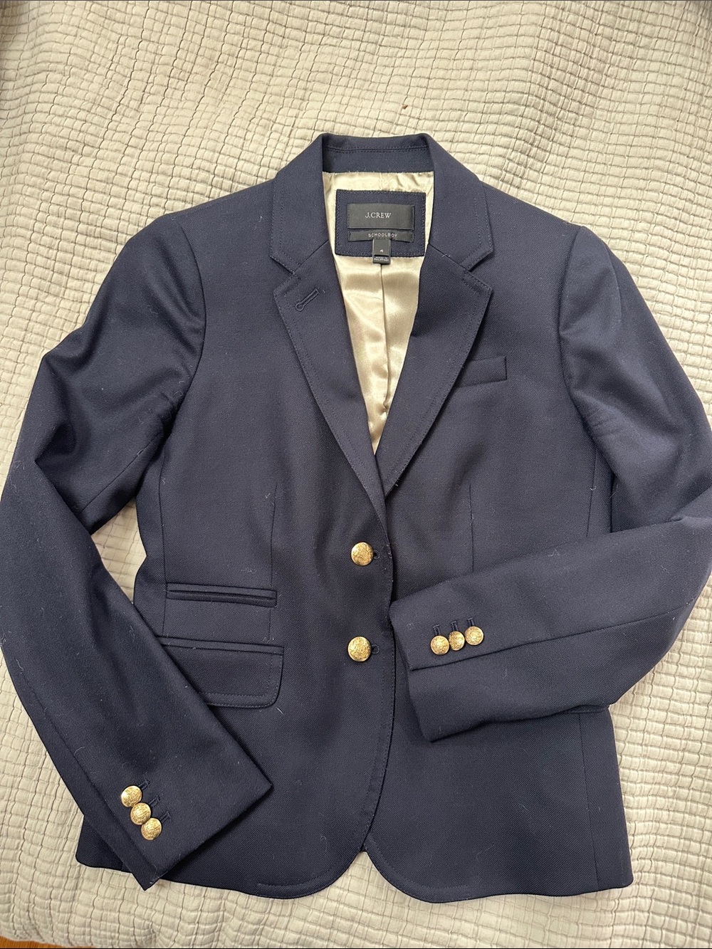 J. Crew Dark Navy Blazer with Gold Buttons